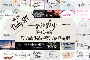 Swashy Font Bundle | 40 Fonts