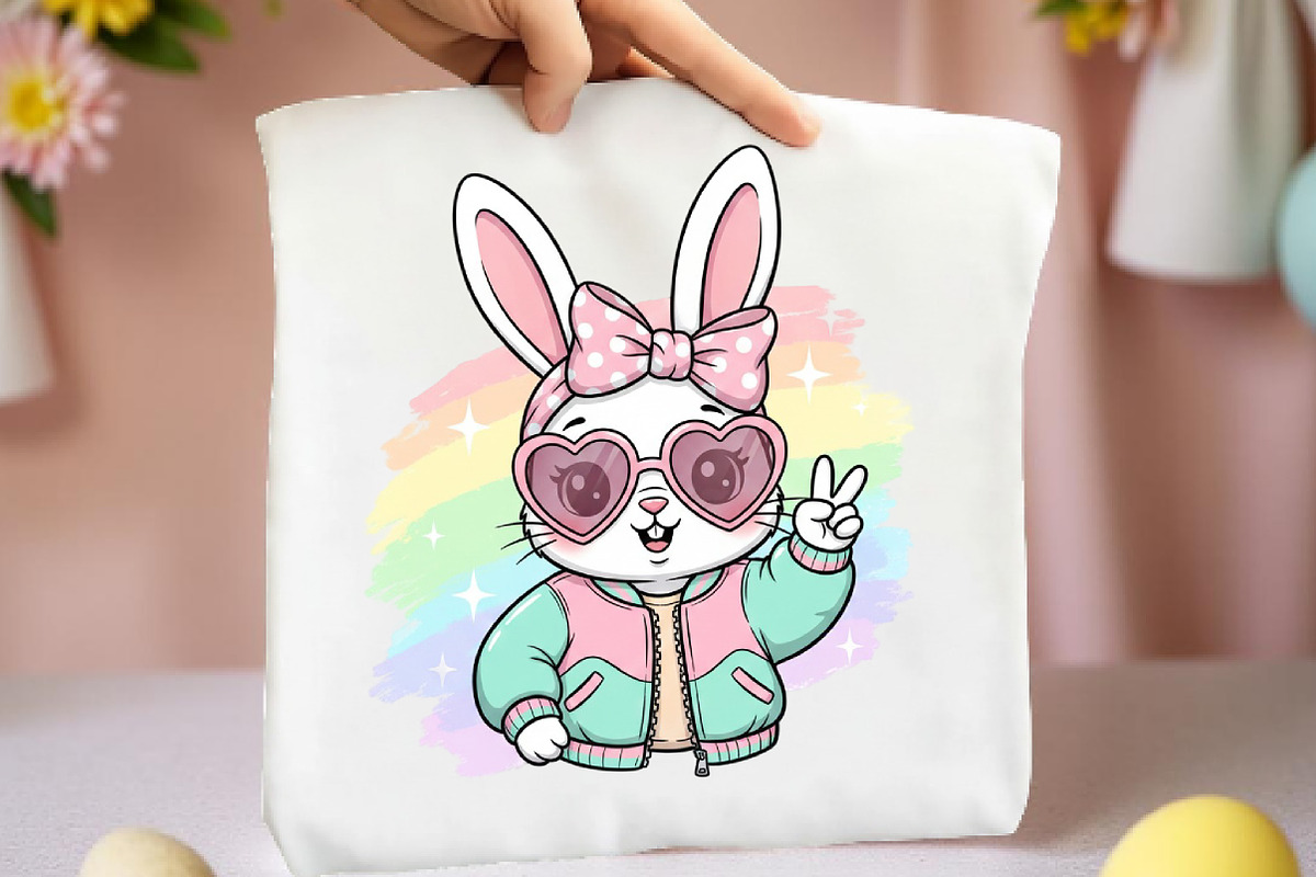 Glitter Easter Bunny Coquette Png, an Illustration by DreamArtGraphic (Photo 3 of 4)
