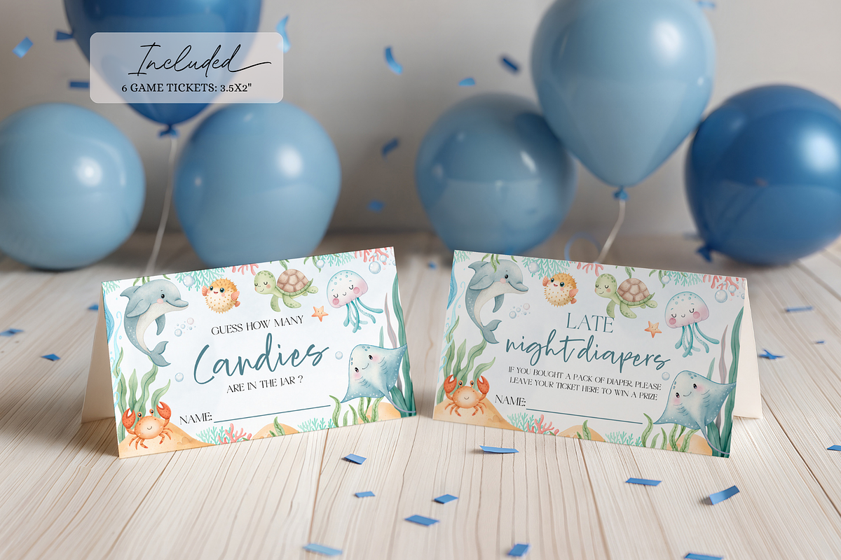 Sea You Soon Baby Shower Game Bundle, a Templates & Theme by VeliusCreativeStudio (Photo 4 of 6)