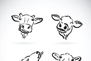 Vector Of Cow Head. Farm Animal.