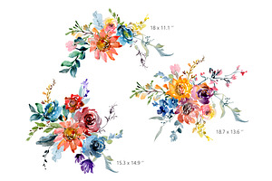 Chic Bright Watercolor Flowers