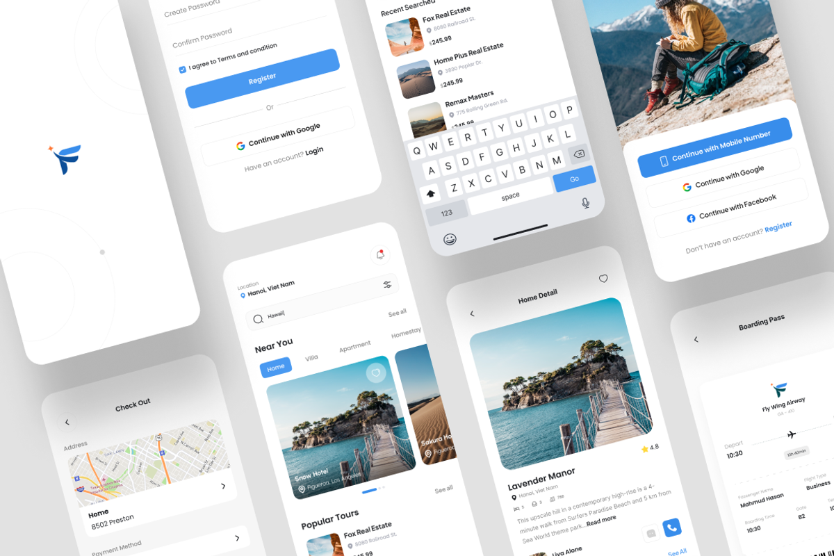 Wings - Travel Booking App UI Kit, an UI Kit Template by iDoodle Studio (Photo 4 of 4)