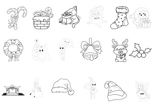 Christmas Elements Outlines Set 21