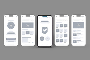 Mobile App Wireframe UI UX Design, a Wireframe Template by MightyDesign