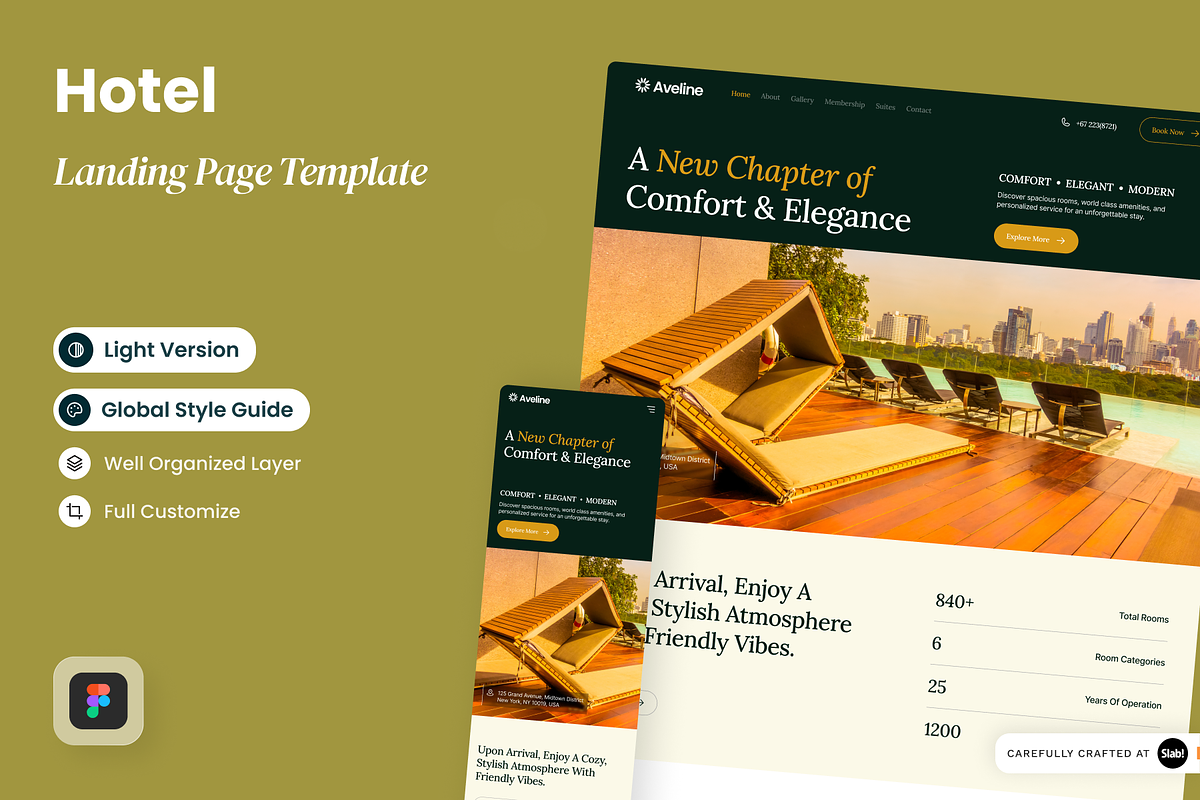 Aveline - Hotel Landing Page