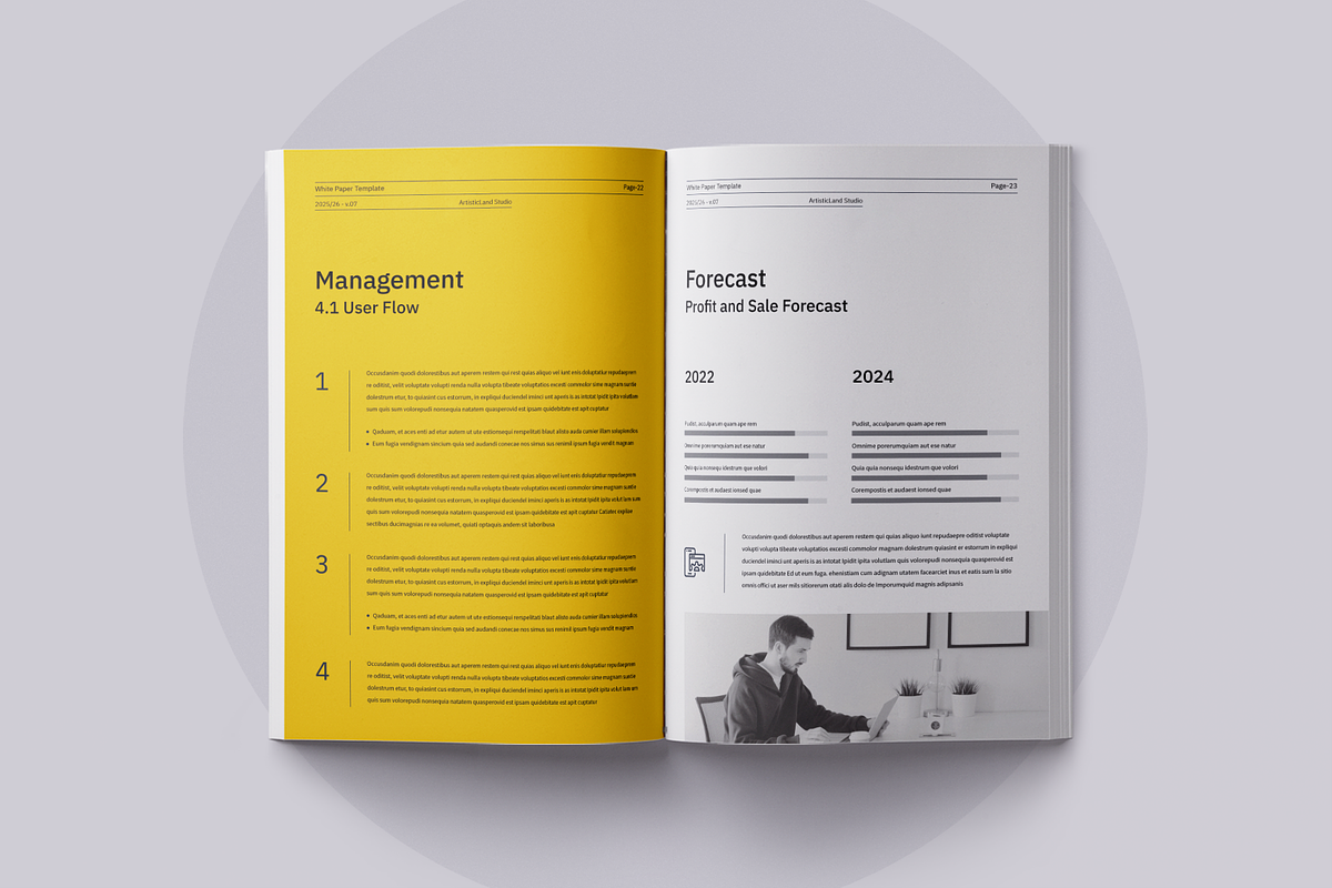 White Paper | Canva, Word, PPTX, IND, a Brochure Template by ArtisticLand (Photo 10 of 14)