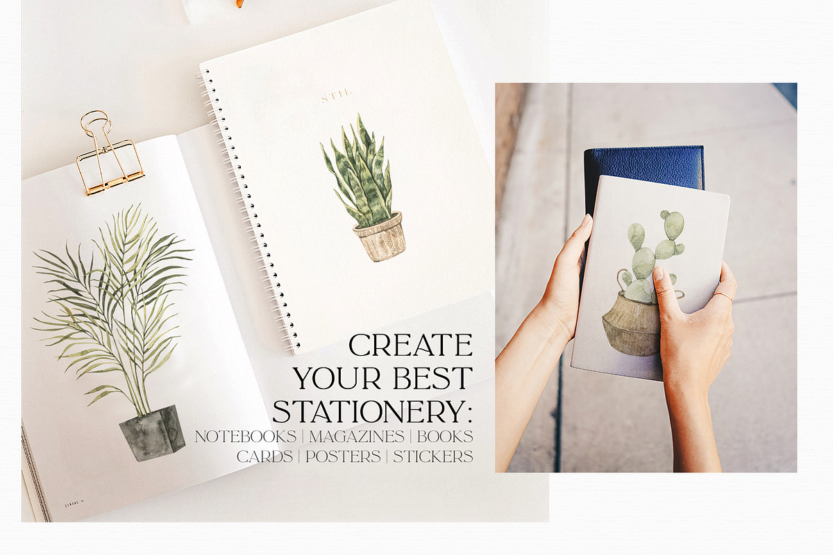Watercolor Interior, decor & plants, a Decorative Illustration by Kate Macate (Photo 6 of 10)