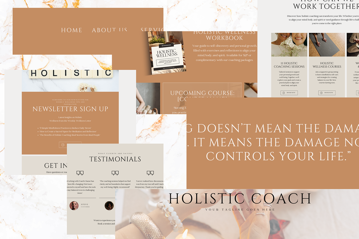 HOLISTIC COACH NEUTRAL WEBSITE CANVA, a Branding & Logo Template by Daring Digies (Photo 5 of 6)