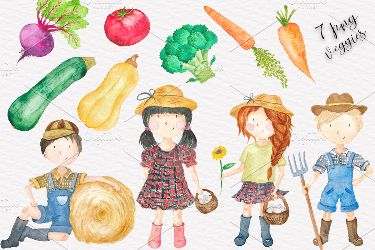 Farm Animals Watercolor kids, an Animal Illustration by Tanya Kart (Photo 2 of 5)