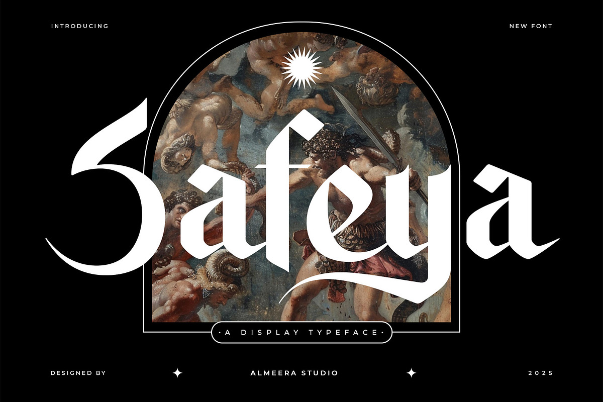 Safeya – Display Typeface, a Serif Font by Almeera Std (Photo 1 of 10)