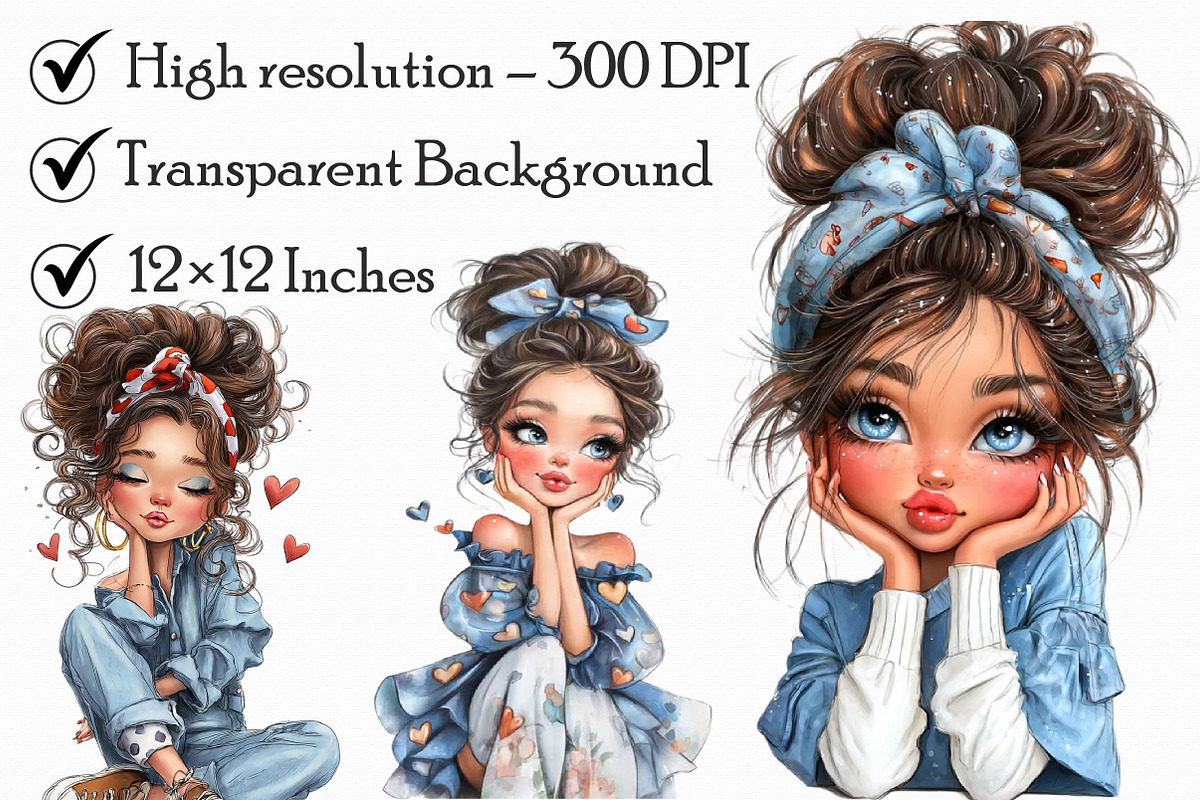 Watercolor Romantic Girl Clipart, an Illustration by Libby Wishes (Photo 6 of 7)