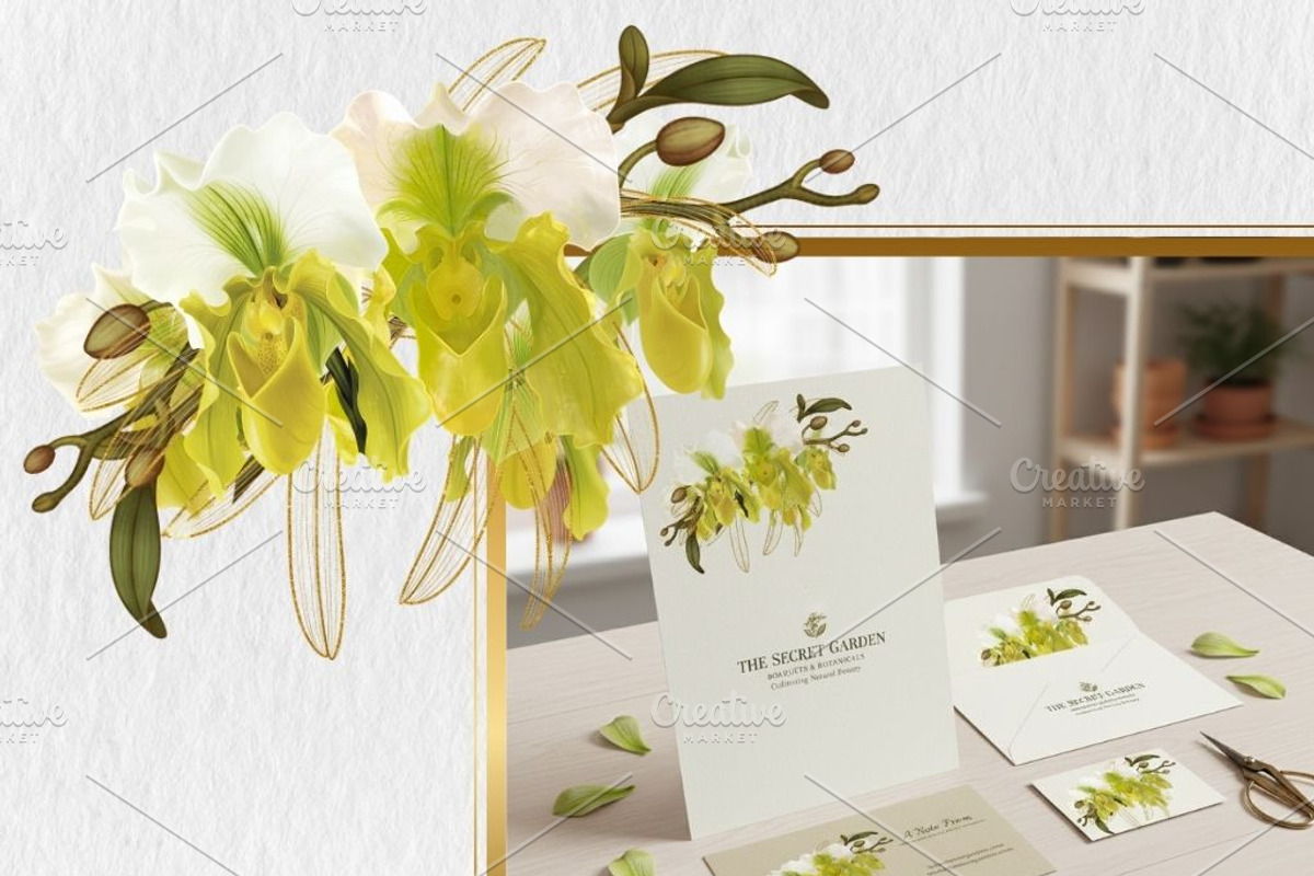 Slipper Orchid Botanical Clipart PNG, a Decorative Illustration by Floraphoria (Photo 4 of 12)