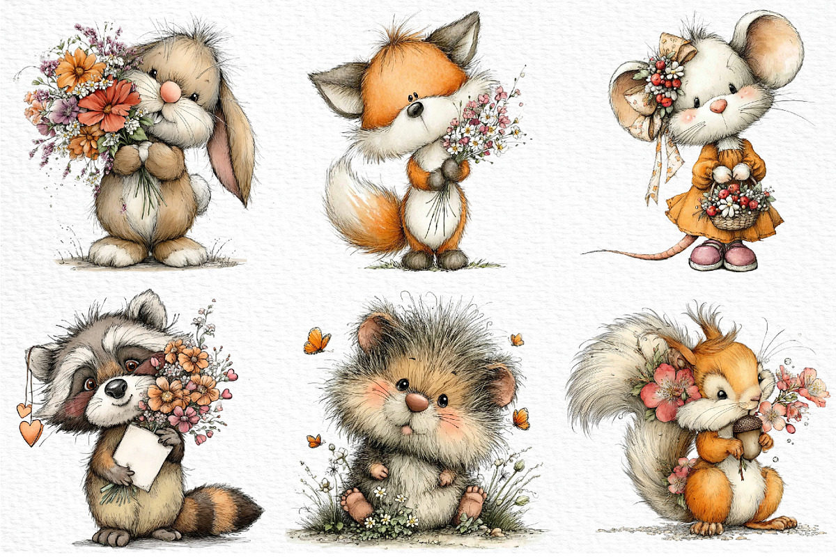 Whimsical Woodland Summer Animals, an Illustration by Craft Nest (Photo 5 of 12)