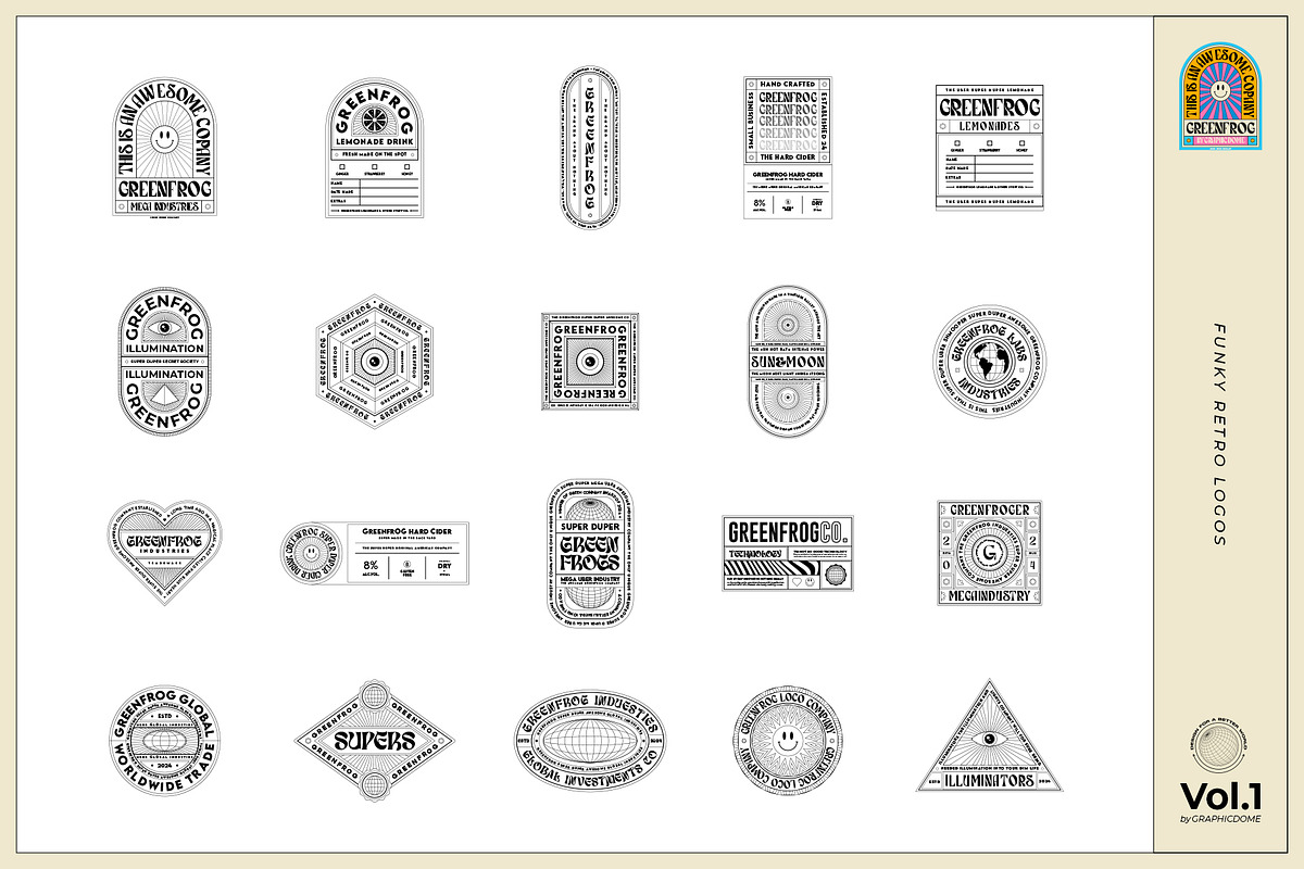 Funky Retro Logos, a Branding & Logo Template by Graphicdome (Photo 4 of 11)