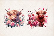 Highland Cow Valentine's Day PNG, an Illustration by SinaCreation (Thumbnail 5 of 5)