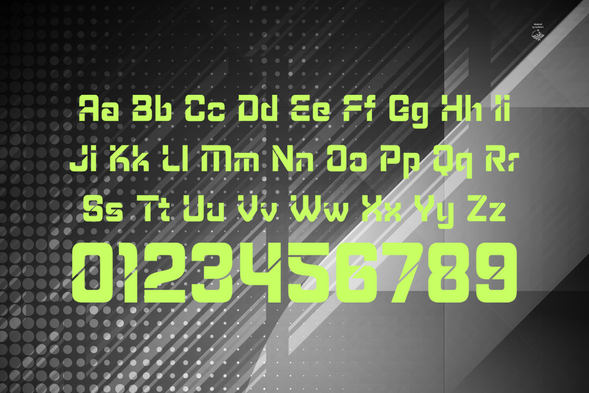 Cutting - Futuristic Sans Serif Font, a Sans Serif Font by haniefart (Photo 5 of 11)