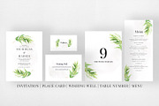 Watercolor Leaf Wedding Suite, an Invitation Template by Azka Creative (Thumbnail 5 of 5)