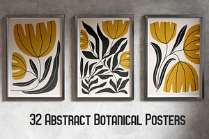 Abstract Botanical Gallery Wall Set