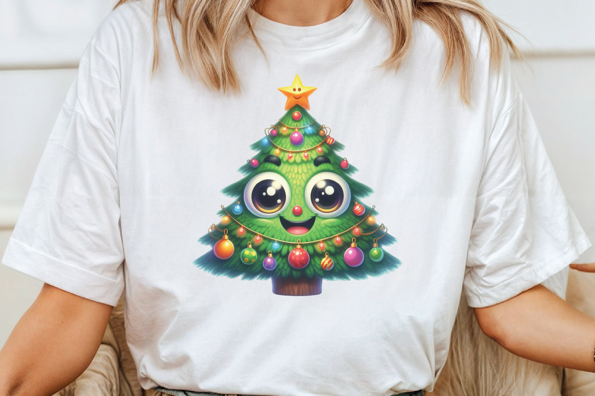 Funny Christmas Tree Clipart, an Illustration by CraftArtStudio (Photo 4 of 6)