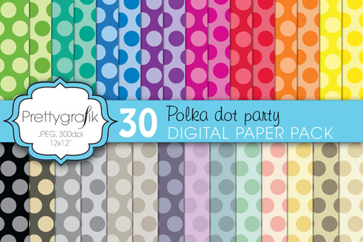 polka dot digital paper, commercial, a Pattern Graphic by PrettyBundles