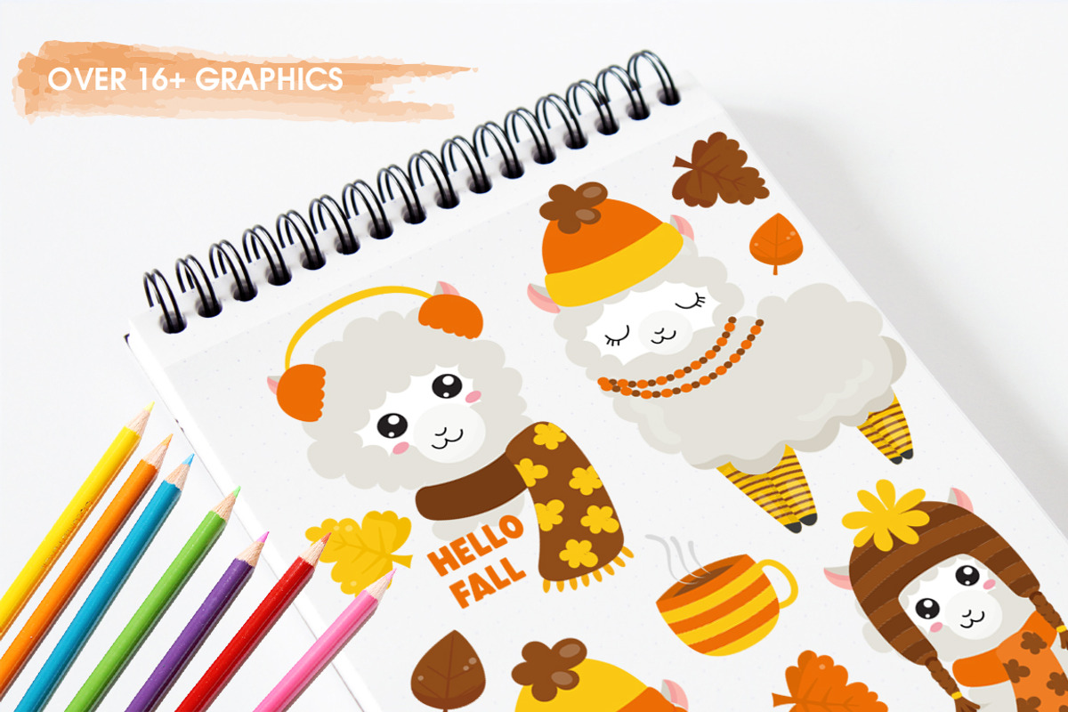 Fall Llama, an Illustration by PrettyBundles (Photo 3 of 5)