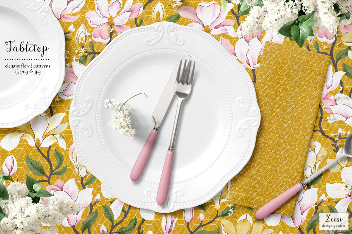 Sweet Magnolia Patterns & Motifs, a Pattern Graphic by Zeesi Design Garden (Photo 7 of 13)