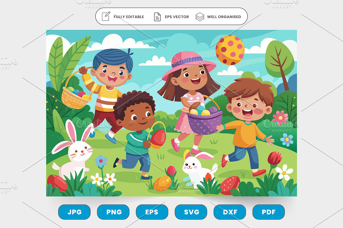 Children happily playing in the park, a Graphic by SaroStock