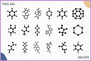 Molecule Structure SVG Clipart Set, a Technology Illustration by Gfx Expert Team (Thumbnail 1 of 3)