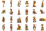Watercolor Quirky Christmas Bundle C, an Illustration by Sublimation Artist (Thumbnail 2 of 6)