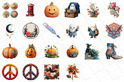 Groovy Halloween Sewing Clipart PNG, an Illustration by DreamPrint404 (Thumbnail 4 of 5)