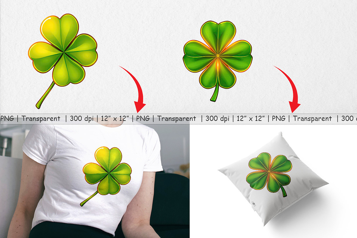 Lucky Clover Clipart, a Graphic by Artnoy (Photo 4 of 5)