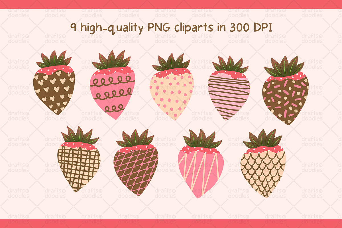 Chocolate Covered Strawberries Set, an Object Graphic by Drafts n Doodles (Photo 2 of 3)
