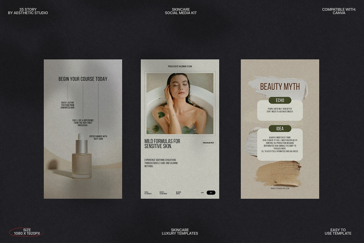 Canva Skincare Instagram Story Pack preview 8