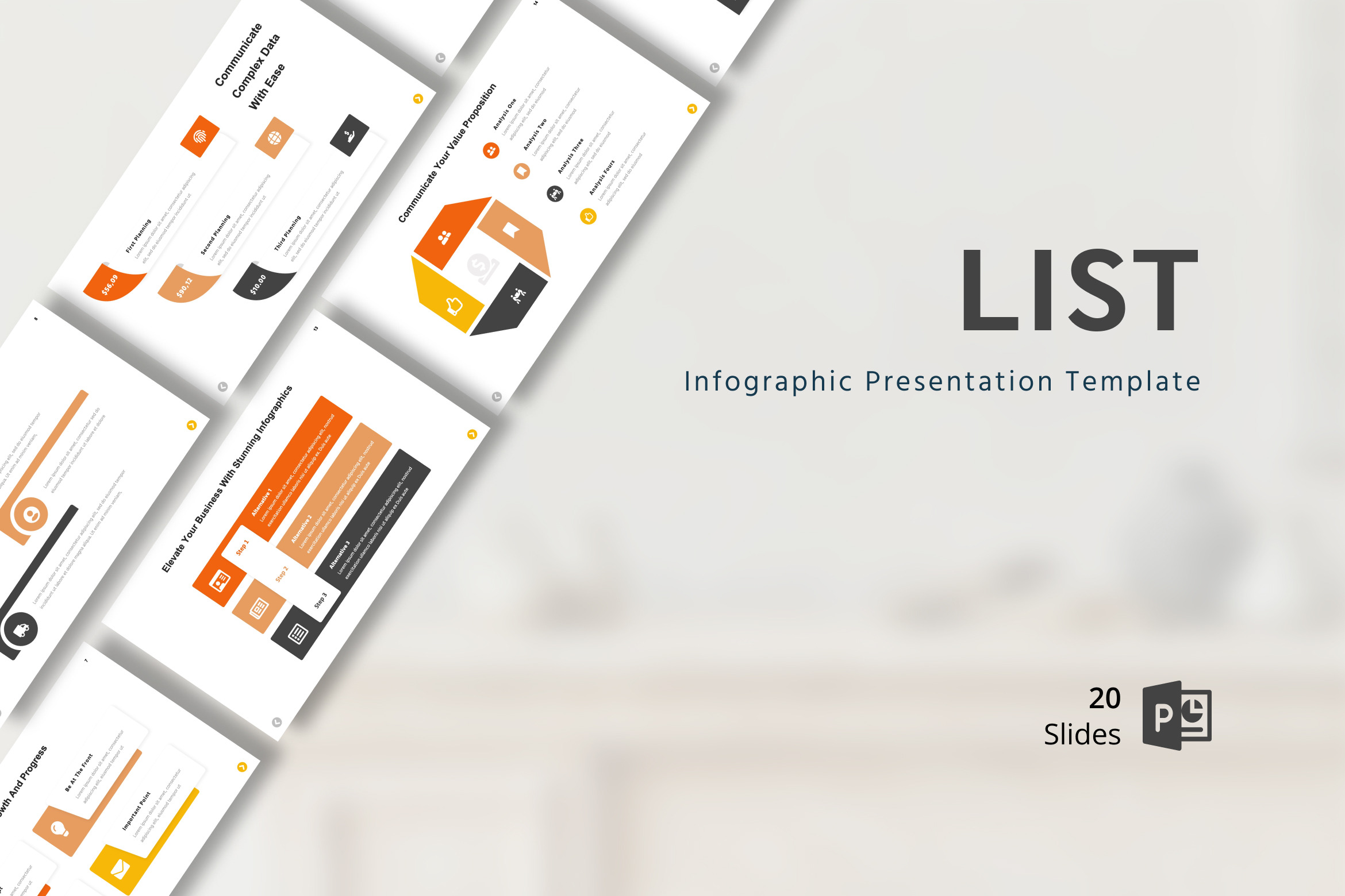 List Infographic Powerpoint, a Presentation Template by Antstheme