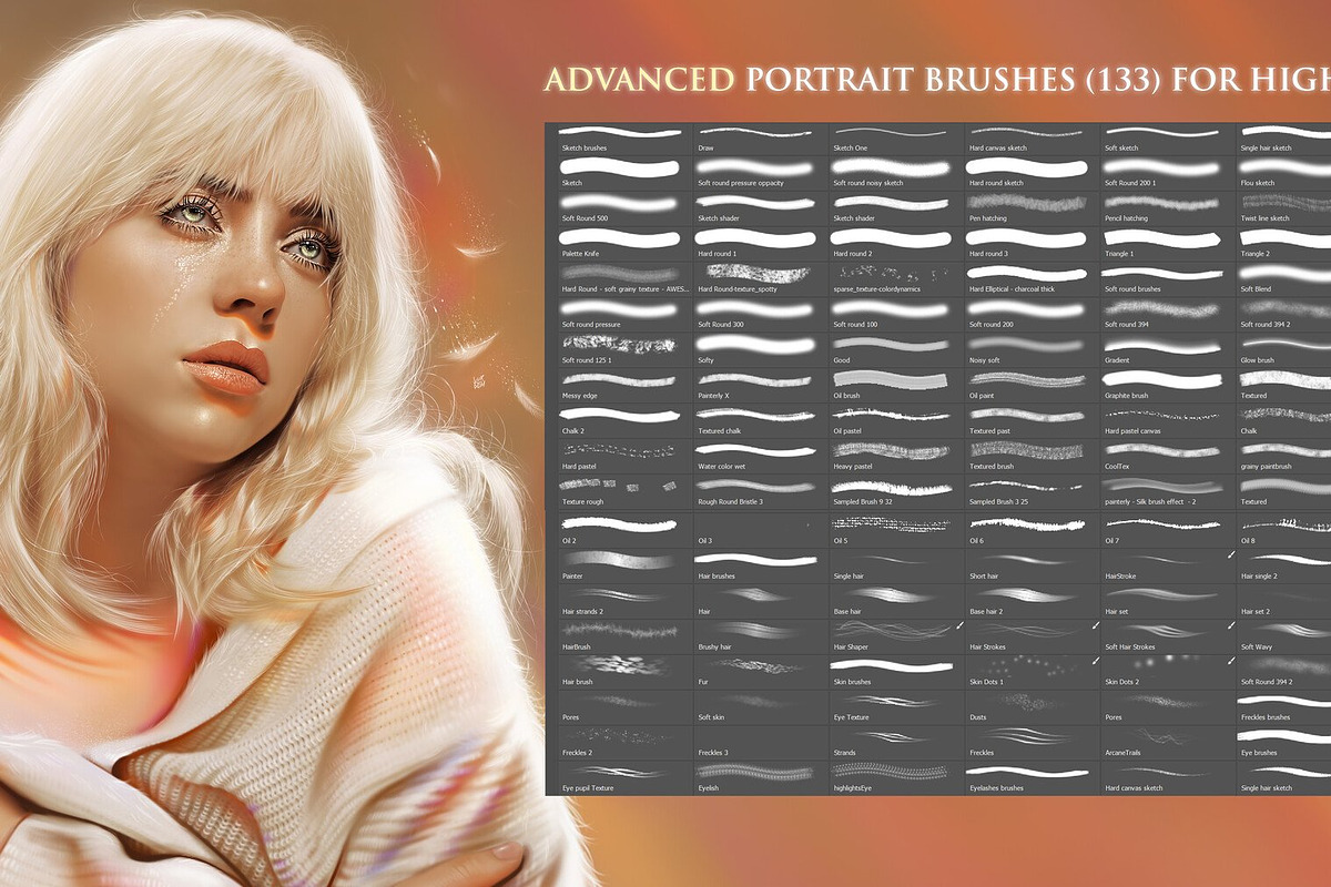 Advanced Portrait Brushes, a Brush Add-On by vurdembrushes (Photo 2 of 3)