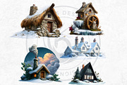 Watercolor Winter Scenes Cliparts, a Seasonal Illustration by ThatsDesignArt (Thumbnail 5 of 17)