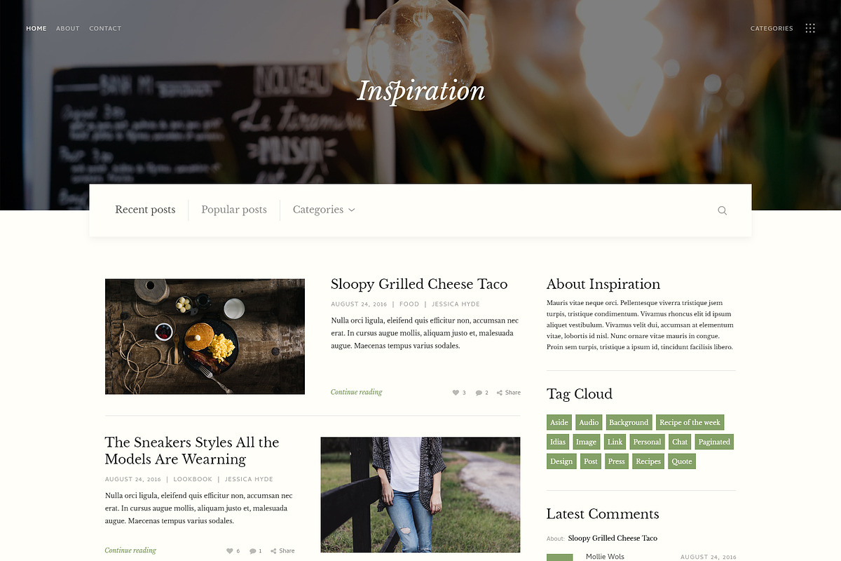 Inspiration — Lifestyle Blog PSD, a Templates & Theme by ScienteCraft (Photo 4 of 47)