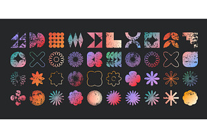 Brutalist geometric shapes, modern, an Object Illustration by 32pixels