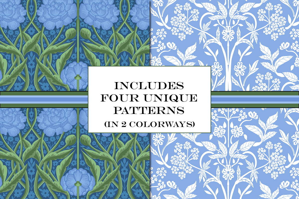 William Morris Blue & Green Patterns, a Pattern Graphic by RachelStudio (Photo 2 of 10)