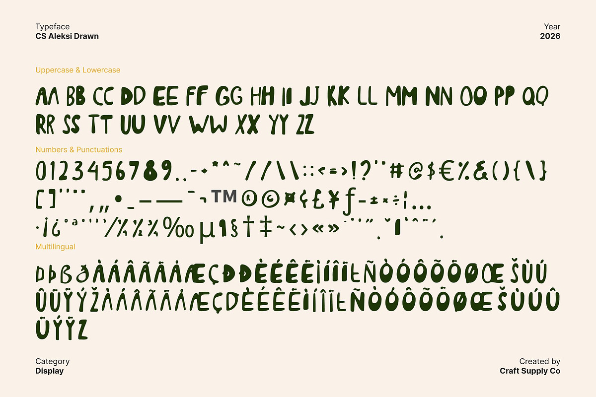 CS Aleksi Drawn, a Sans Serif Font by Craft Supply Co. (Photo 8 of 8)