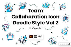 Team Collaboration Icon Doodle Vol 2, an Object Graphic by SLAB! Design