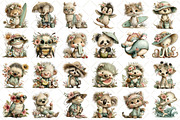 Whimsical Summer Animals Clipart, an Illustration by Black Bird Studio (Thumbnail 2 of 5)