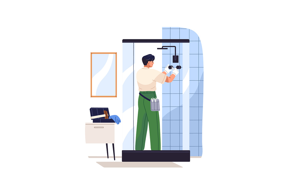 Workers repair houses set, a Person Illustration by PaperTrident (Photo 14 of 19)