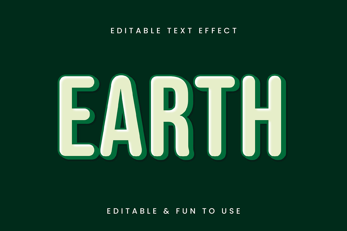 Green Rounded 3D Text Effect