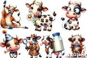 Funny Sketch Quirky Cows Clipart, an Illustration by Designking (Thumbnail 3 of 4)