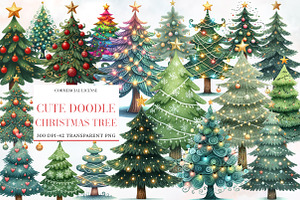 Cute Doodle Christmas Tree Sublimati, an Illustration by Designworld