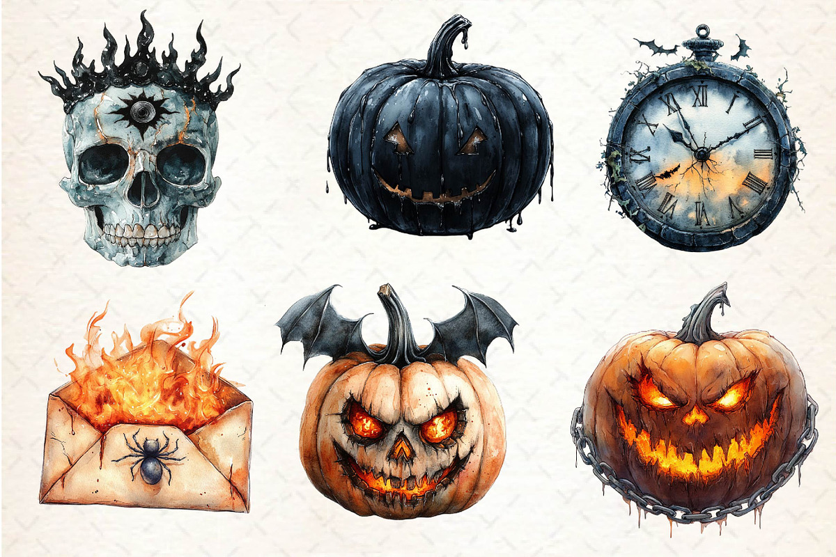 Dark Halloween Sublimation Clipart, an Illustration by Dream Creation (Photo 6 of 6)