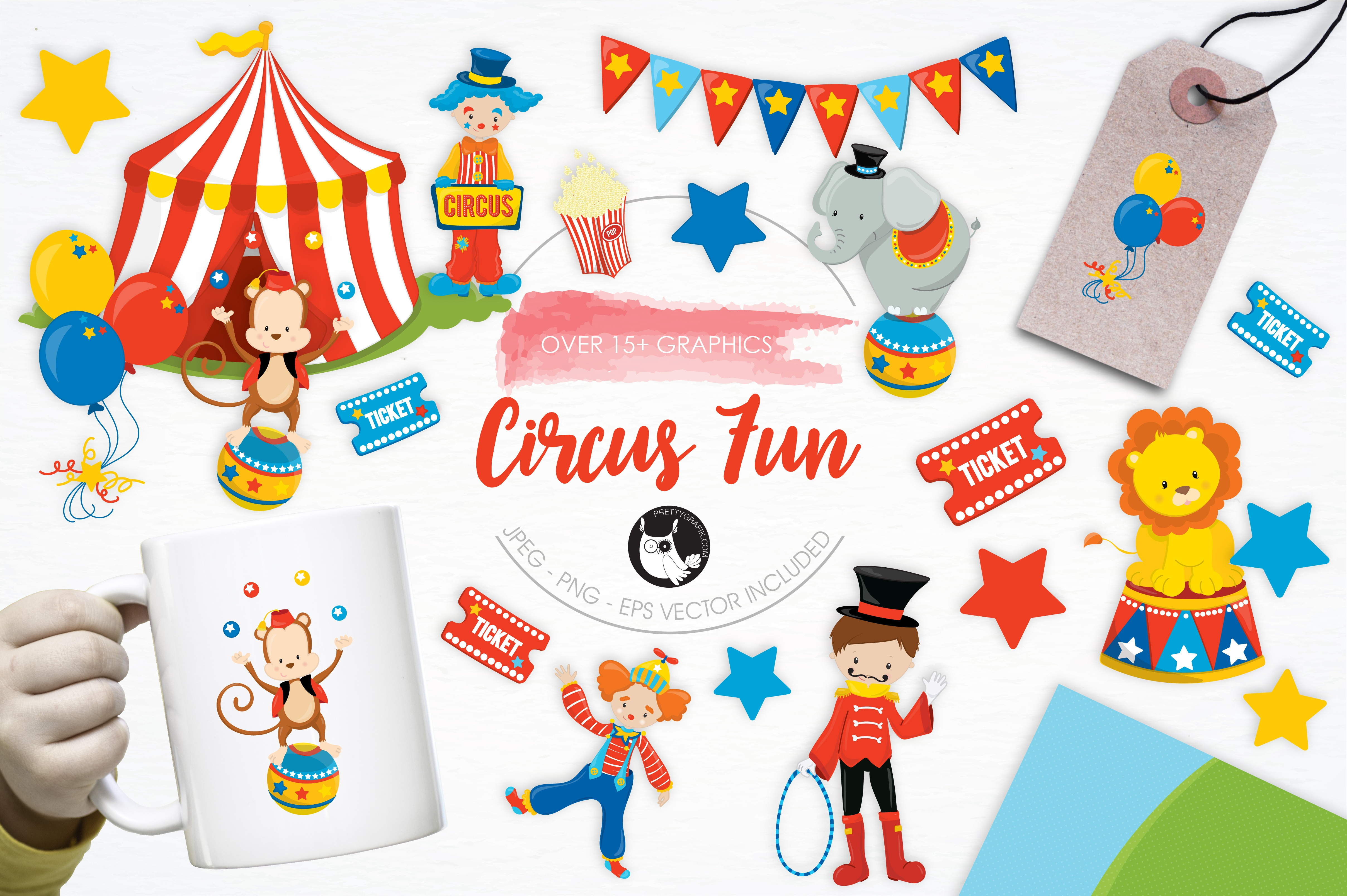 Circus Fun illustration pack, an Illustration by PrettyBundles