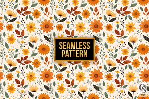 Fall Cute Flowers Digital Papers