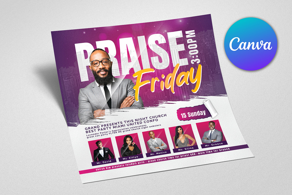 Church Friday Flyer , Canva Flyer preview 2